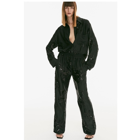 Zara sequined embroidered pants - Picture 2 of 8